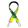 Yellow And Green Acid Melt Print Dog Seat Belt