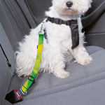 Yellow And Green Acid Melt Print Dog Seat Belt