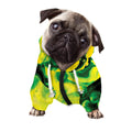 Yellow And Green Acid Melt Print Dog Zip Up Hoodie