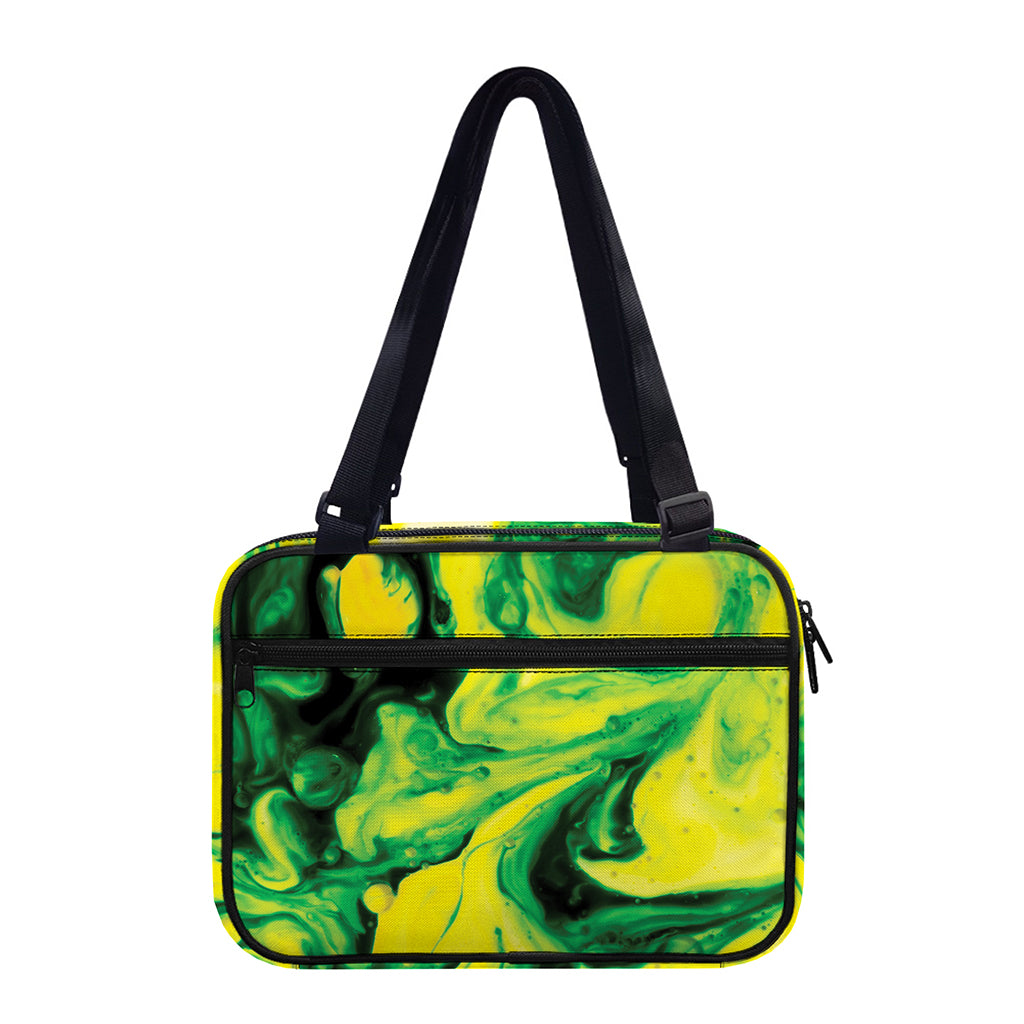 Yellow And Green Acid Melt Print Double Strap Bible Bag
