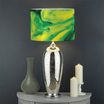 Yellow And Green Acid Melt Print Drum Lamp Shade