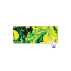 Yellow And Green Acid Melt Print Extended Mouse Pad