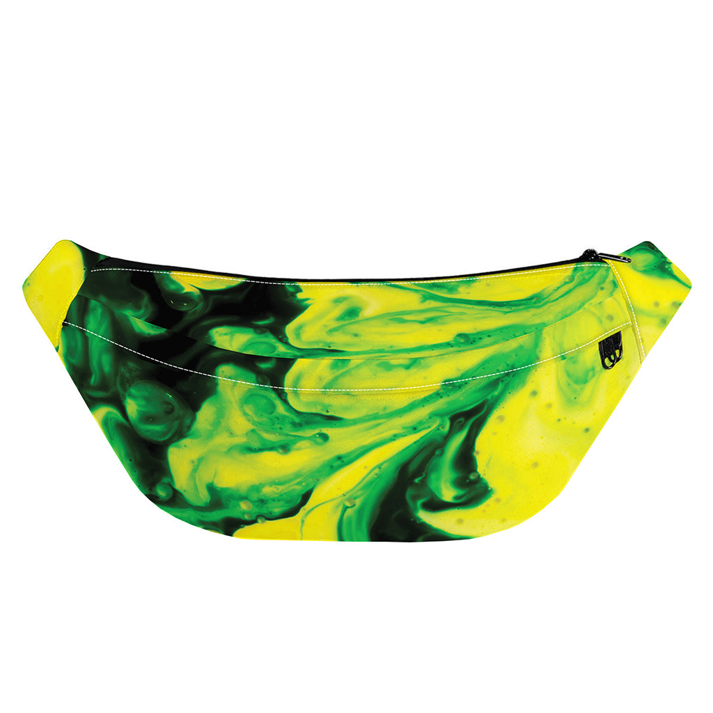 Yellow And Green Acid Melt Print Fanny Pack