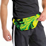 Yellow And Green Acid Melt Print Fanny Pack