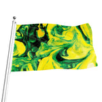 Yellow And Green Acid Melt Print Flag