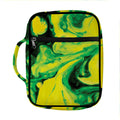 Yellow And Green Acid Melt Print Front Pocket Bible Bag