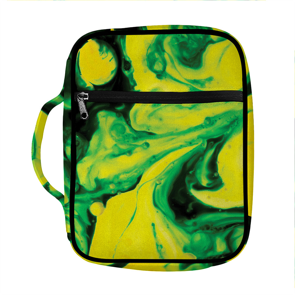 Yellow And Green Acid Melt Print Front Pocket Bible Bag
