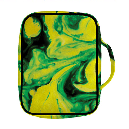 Yellow And Green Acid Melt Print Front Pocket Bible Bag