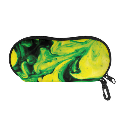 Yellow And Green Acid Melt Print Glasses Case