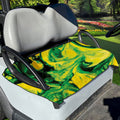 Yellow And Green Acid Melt Print Golf Cart Seat Cover