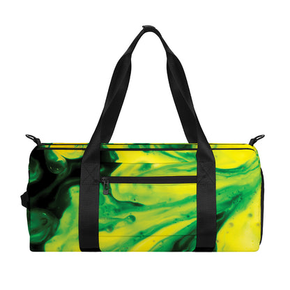 Yellow And Green Acid Melt Print Gym Bag