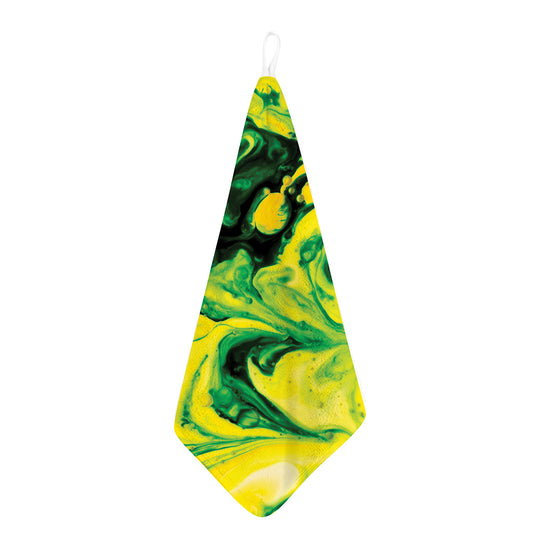 Yellow And Green Acid Melt Print Hand Towel