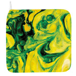 Yellow And Green Acid Melt Print Hand Towel