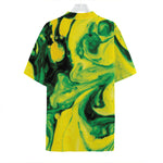 Yellow And Green Acid Melt Print Hawaiian Shirt