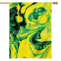 Yellow And Green Acid Melt Print House Flag