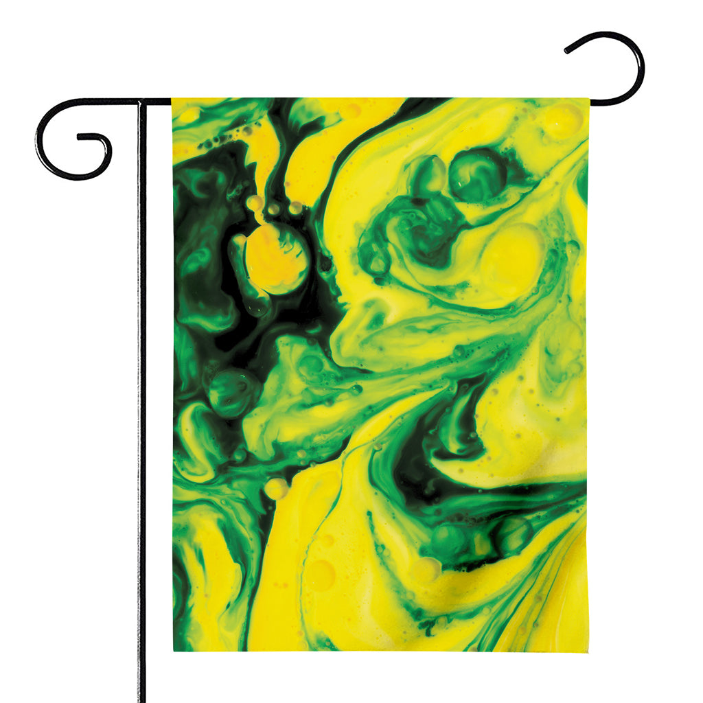 Yellow And Green Acid Melt Print House Flag