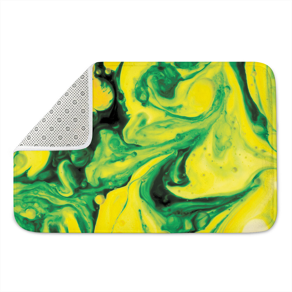 Yellow And Green Acid Melt Print Indoor Door Mat