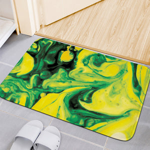 Yellow And Green Acid Melt Print Indoor Door Mat