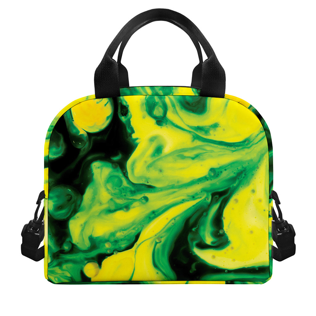 Yellow And Green Acid Melt Print Insulated Lunch Bag