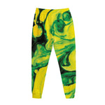 Yellow And Green Acid Melt Print Jogger Pants