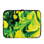 Yellow And Green Acid Melt Print Laptop Sleeve