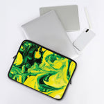 Yellow And Green Acid Melt Print Laptop Sleeve