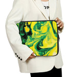 Yellow And Green Acid Melt Print Laptop Sleeve
