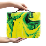 Yellow And Green Acid Melt Print Leather Bible Cover