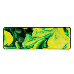 Yellow And Green Acid Melt Print Long Kitchen Mat