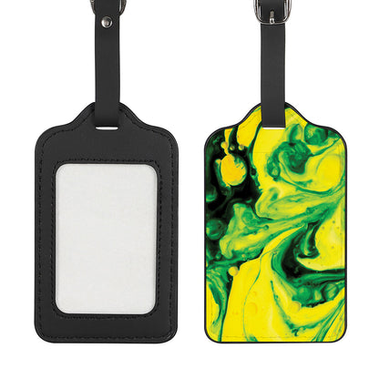 Yellow And Green Acid Melt Print Luggage Tag