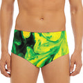 Yellow And Green Acid Melt Print Men's Triangle Swim Briefs