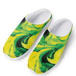 Yellow And Green Acid Melt Print Mesh Casual Shoes