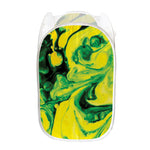 Yellow And Green Acid Melt Print Mesh Laundry Hamper