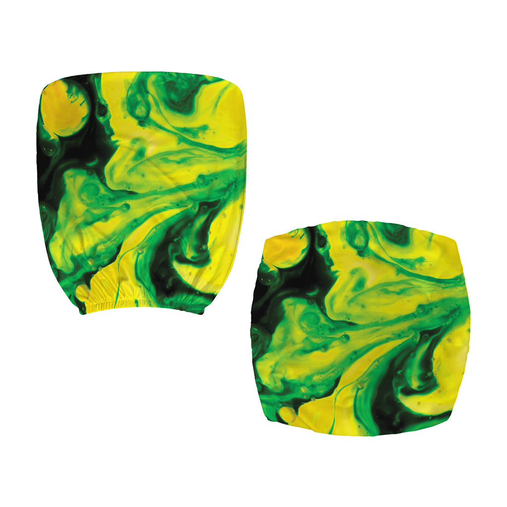Yellow And Green Acid Melt Print Office Chair Cover