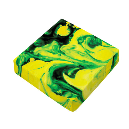 Yellow And Green Acid Melt Print Outdoor Seat Cushion Cover