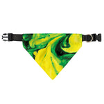 Yellow And Green Acid Melt Print Over The Collar Dog Bandana