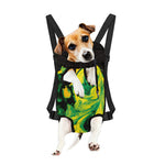 Yellow And Green Acid Melt Print Pet Carrier Backpack