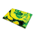 Yellow And Green Acid Melt Print Pet Cooling Mat Cover