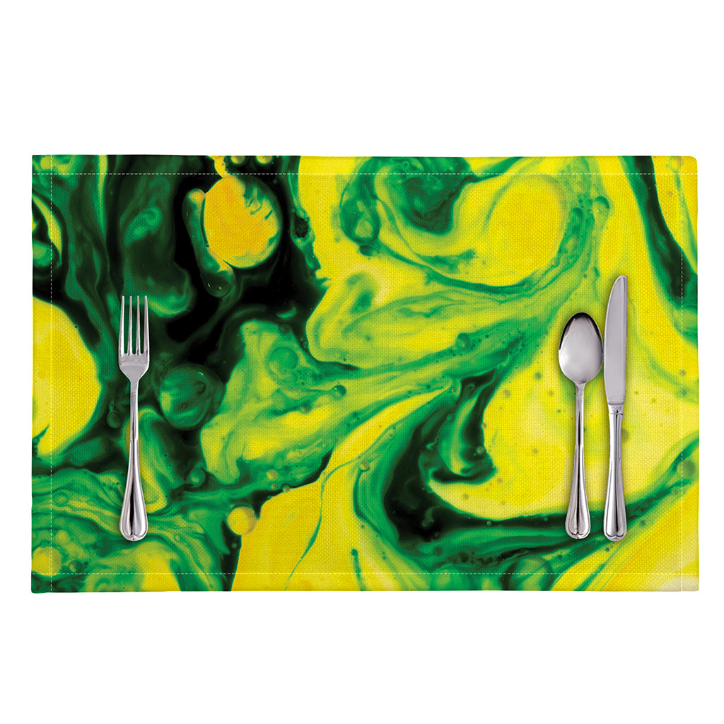 Yellow And Green Acid Melt Print Placemat