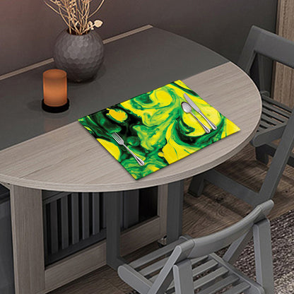 Yellow And Green Acid Melt Print Placemat