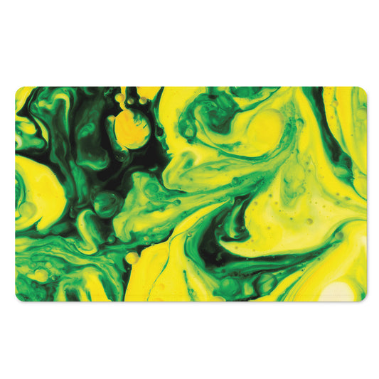 Yellow And Green Acid Melt Print Polyester Doormat