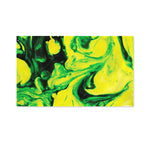 Yellow And Green Acid Melt Print Polyester Flag