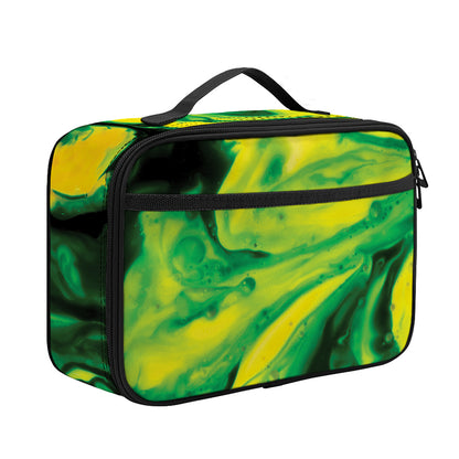 Yellow And Green Acid Melt Print Portable Lunch Bag