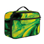 Yellow And Green Acid Melt Print Portable Lunch Bag