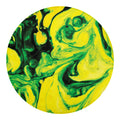 Yellow And Green Acid Melt Print Round Blanket
