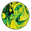 Yellow And Green Acid Melt Print Round Floor Mat