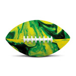 Yellow And Green Acid Melt Print Rugby Ball