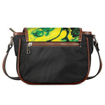 Yellow And Green Acid Melt Print Saddle Bag