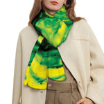 Yellow And Green Acid Melt Print Scarf