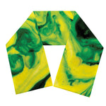 Yellow And Green Acid Melt Print Scarf